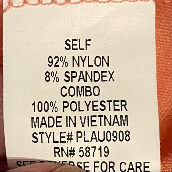 NY Collection Lacy Coral Blouse Short Sleeve Womens Size MP Flowy Lined Lace - Picture 5 of 6